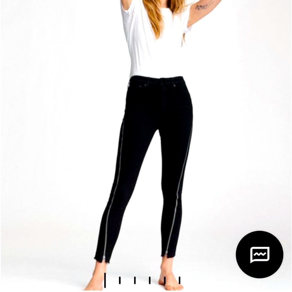 Rag and Bone Black Zipper Nina Jeans sz 30